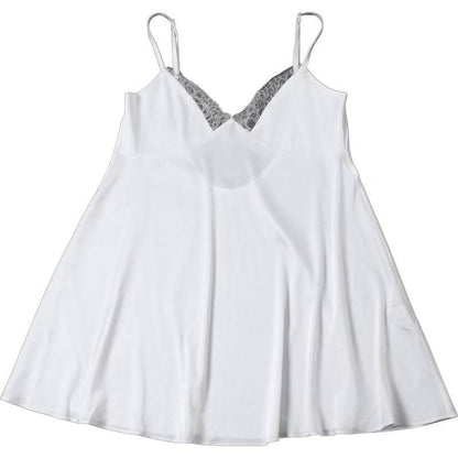 Lace hem backless solid cami mini dress