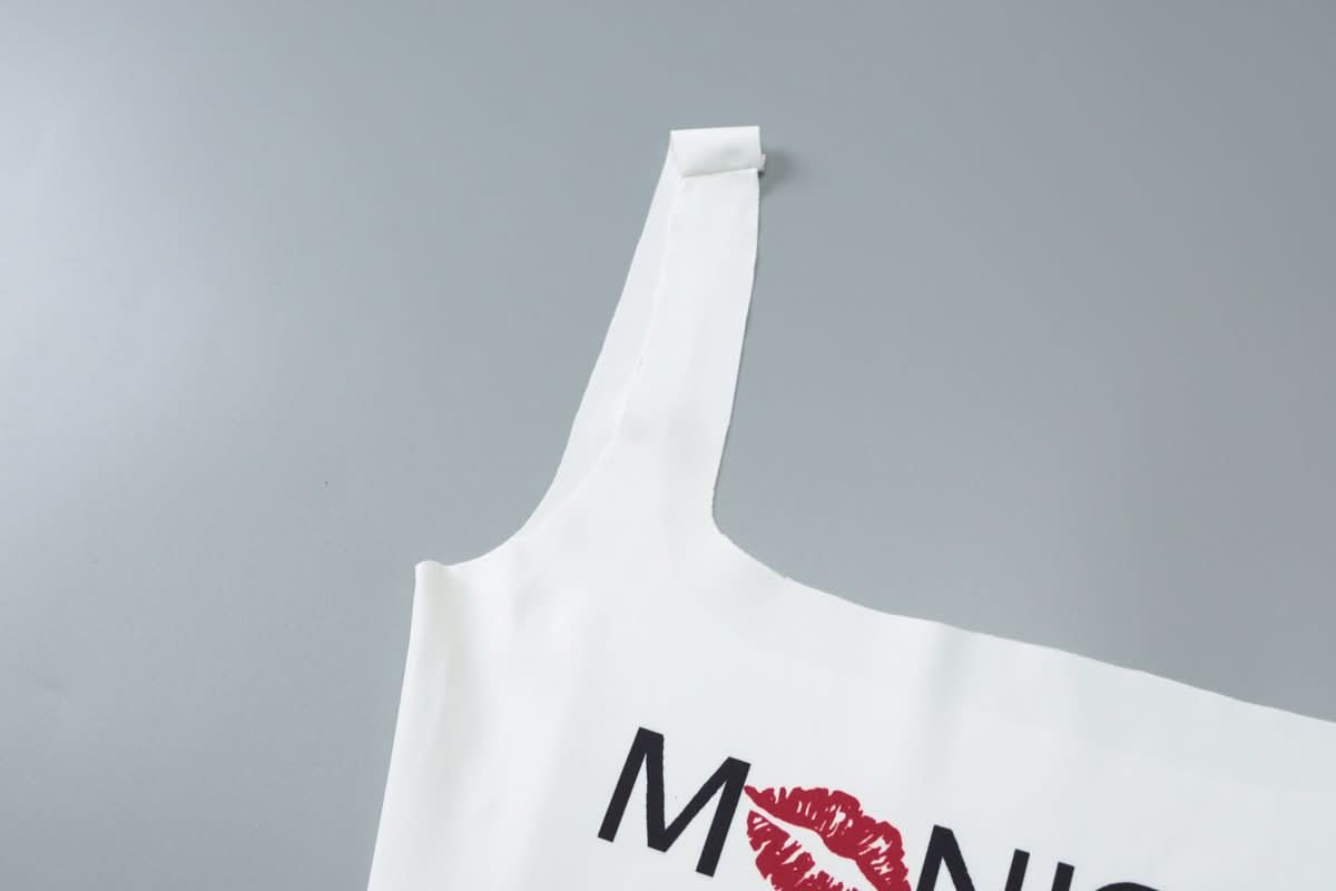 Square neck "MNIQUE" pattern backless cami top