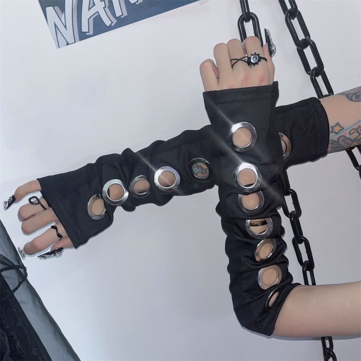 Hollow out o ring solid gloves