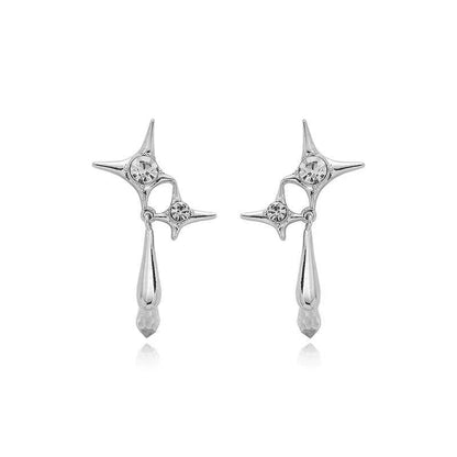 Droplet shaped decor stud earrings