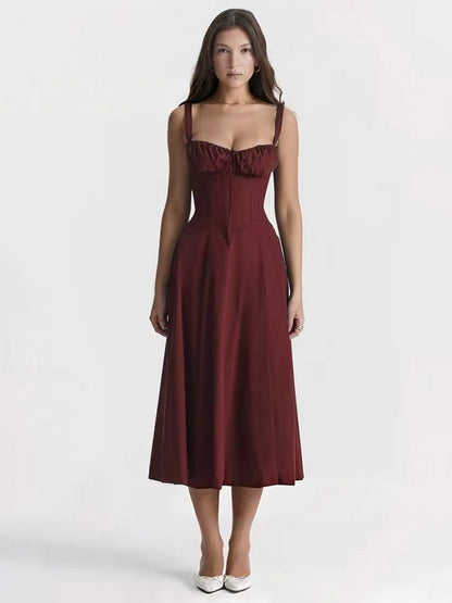 Floral Dress Midi Dress Dresses Floral Print High-slit Straps Neck Sleeveless Cottagecore Summer