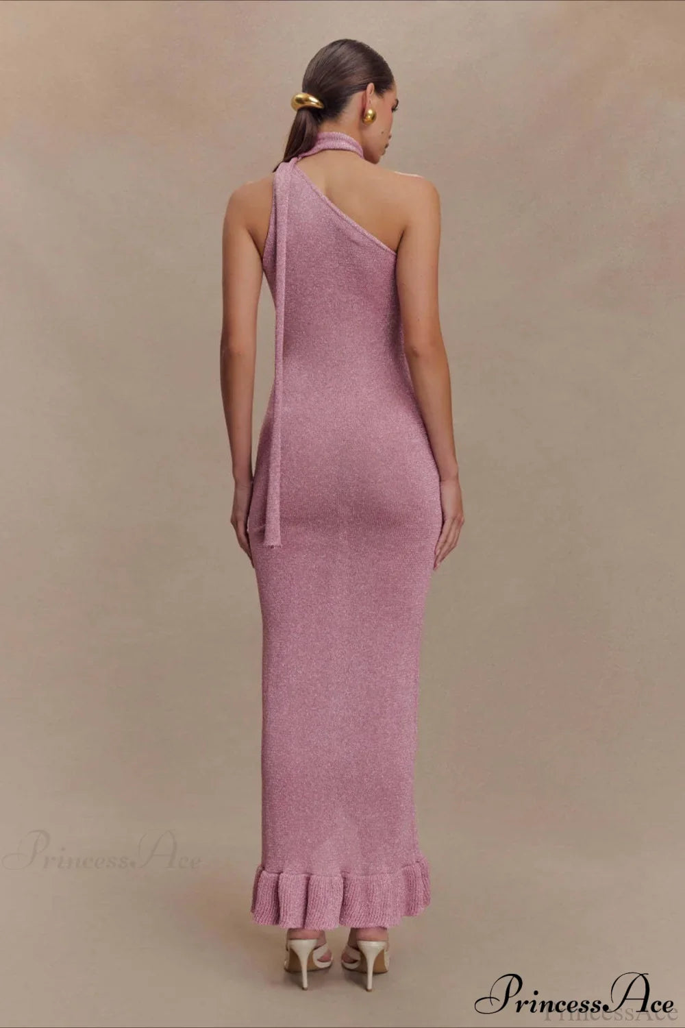 Knit Floral Ruffle Maxi Dress