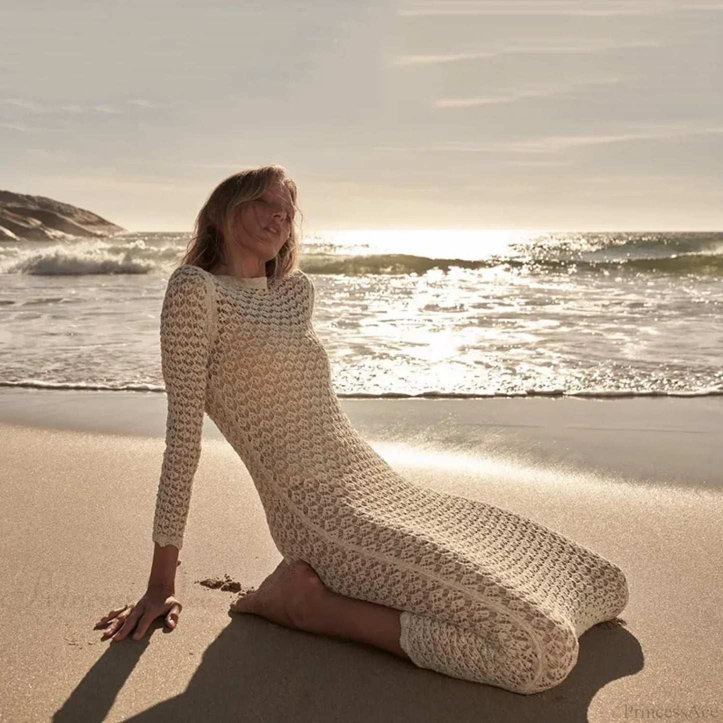 Knit Swimsuit Sunscreen Crochet Cover Up
