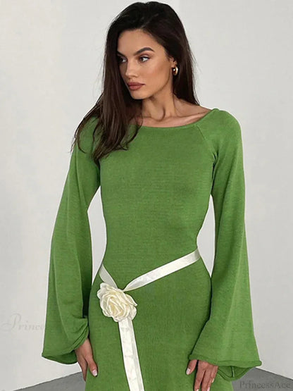 Knitted Backless Lace Up Bikini Cover Up