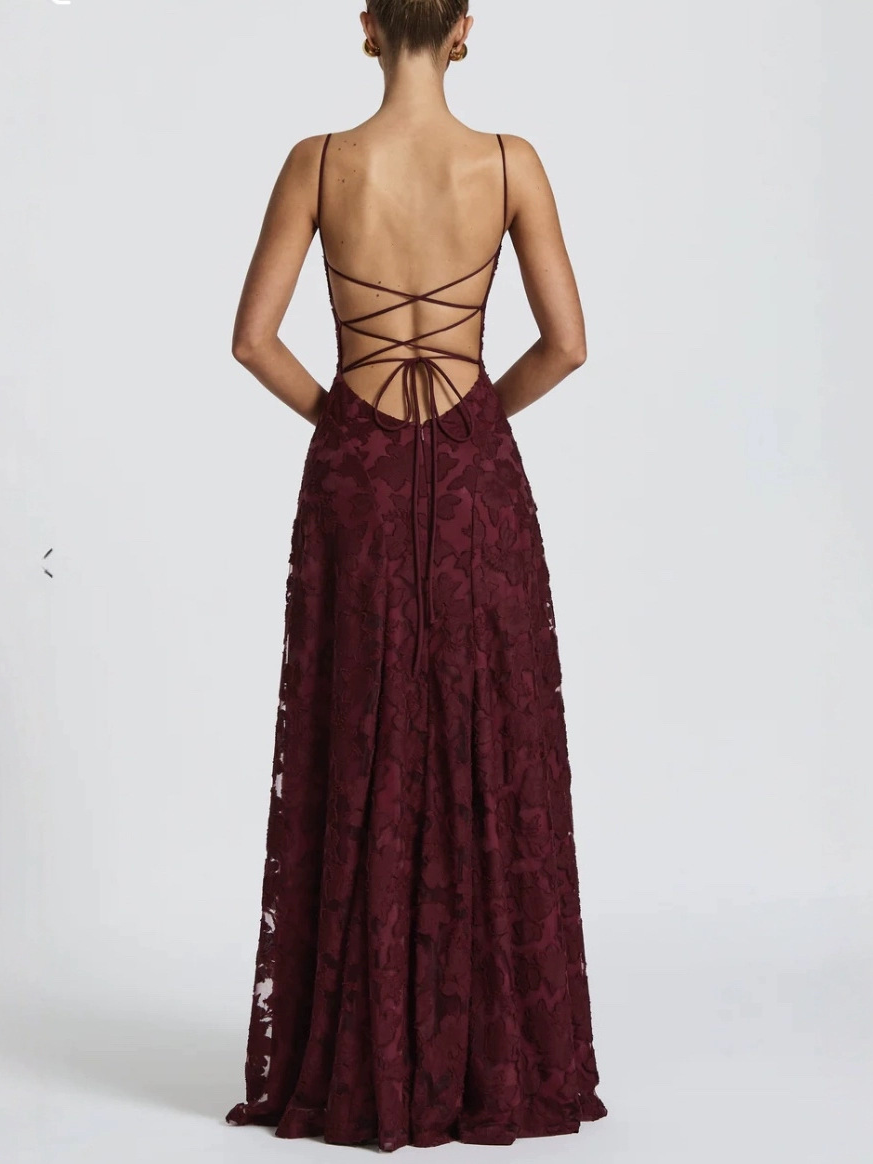 Party Dresses Jacquard Maxi Slip Dress With Backless Design For Summer Events 2026