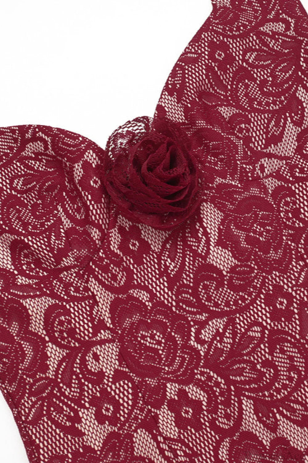 Lace Fitted Halter Bodycon Maxi Dress