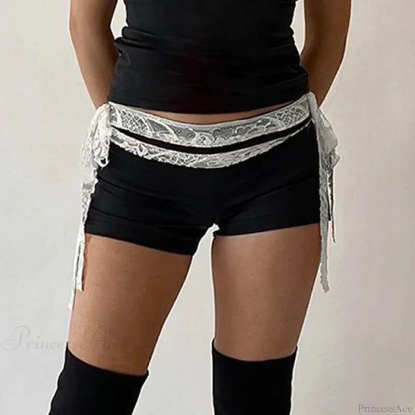 Lace Patchwork Low Waist Short