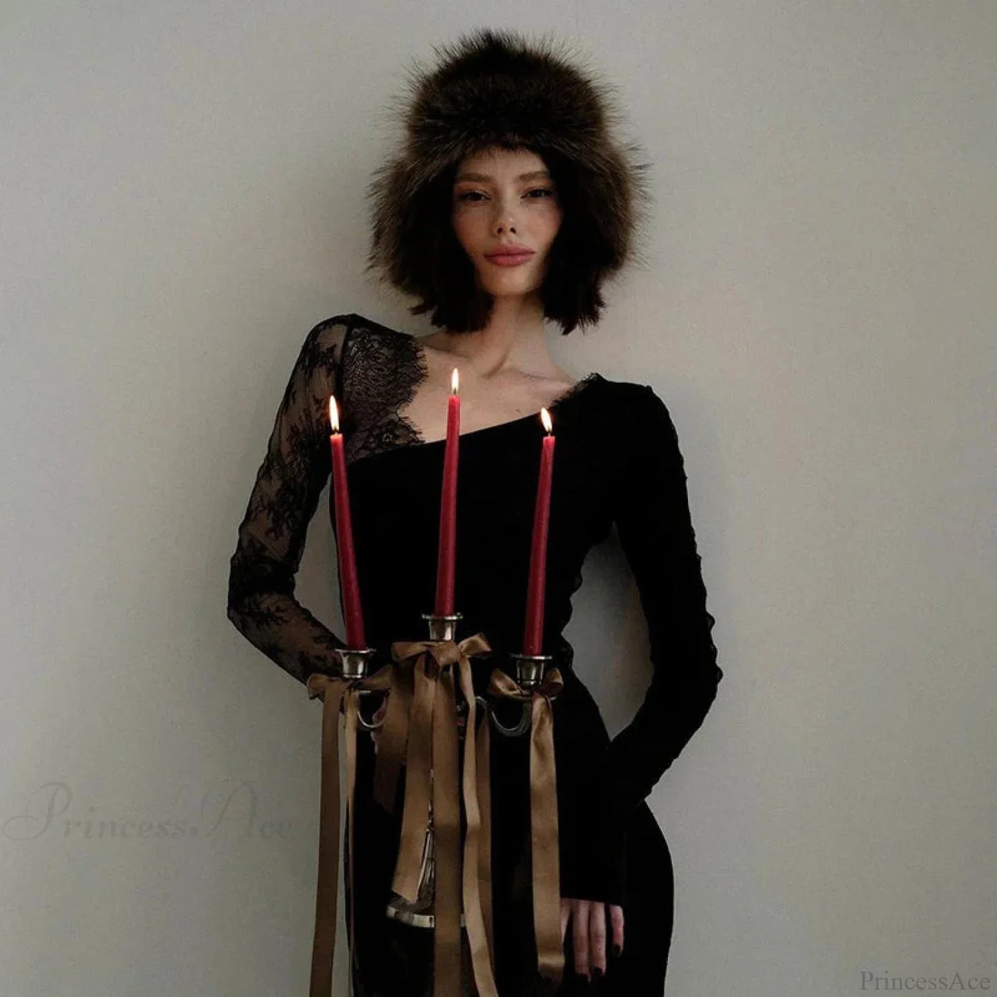 Lace Patchwork Transparent Maxi Dress