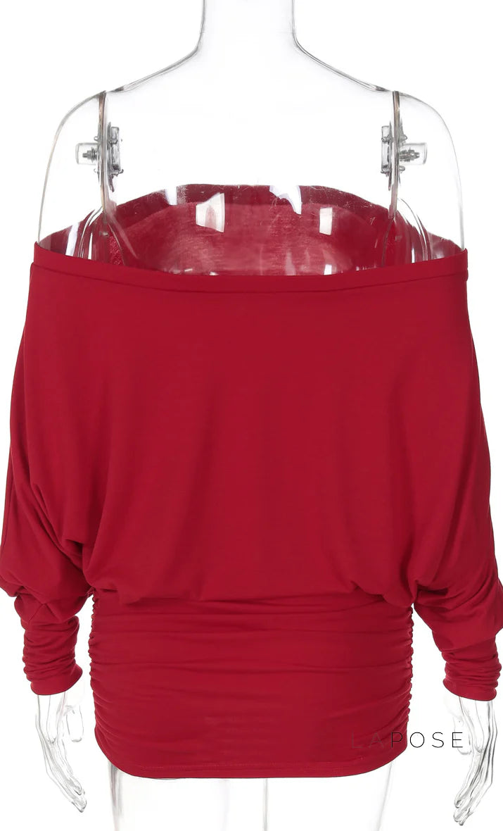 Aaliya Off Shoulder Ruched Mini Dress