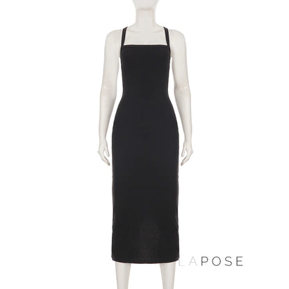 Abrianna Halter Backless Maxi Dress