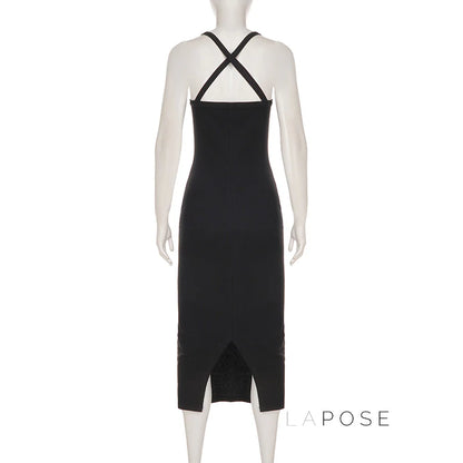 Abrianna Halter Backless Maxi Dress