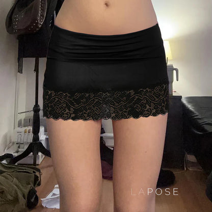 Adalae Bodycon Lace Mini Skirt