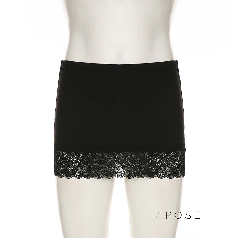Adalae Bodycon Lace Mini Skirt