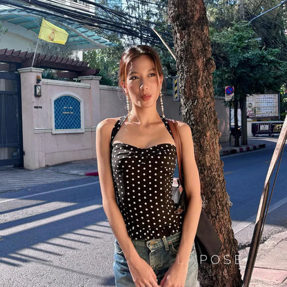 Alaura Polka Dot Halter Top