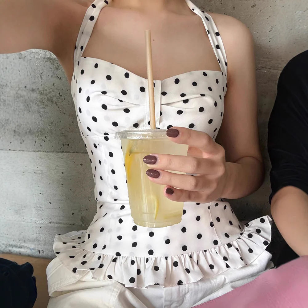 Alaura Polka Dot Halter Top