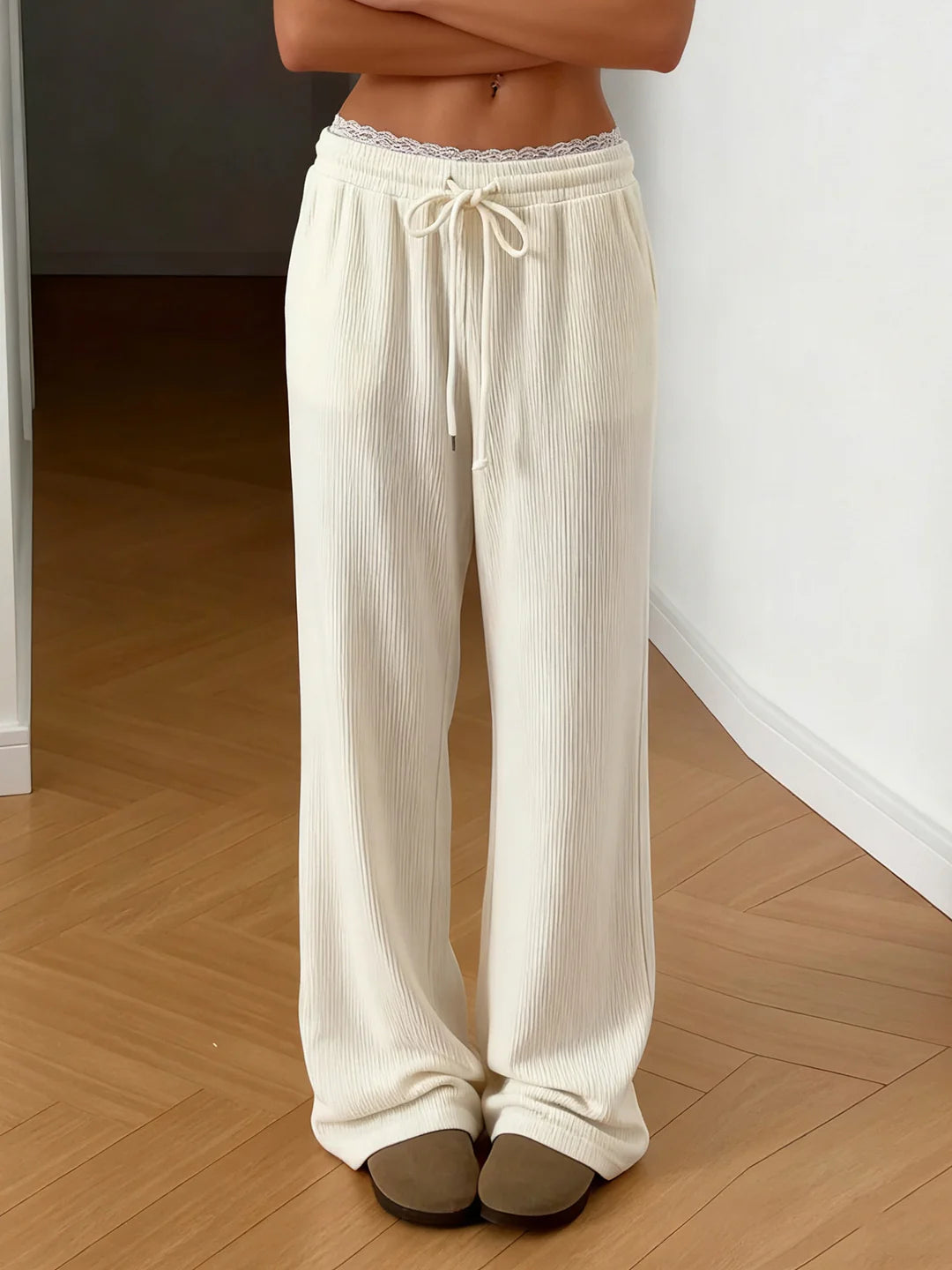 Alba Lace Patchwork Corduroy Pants