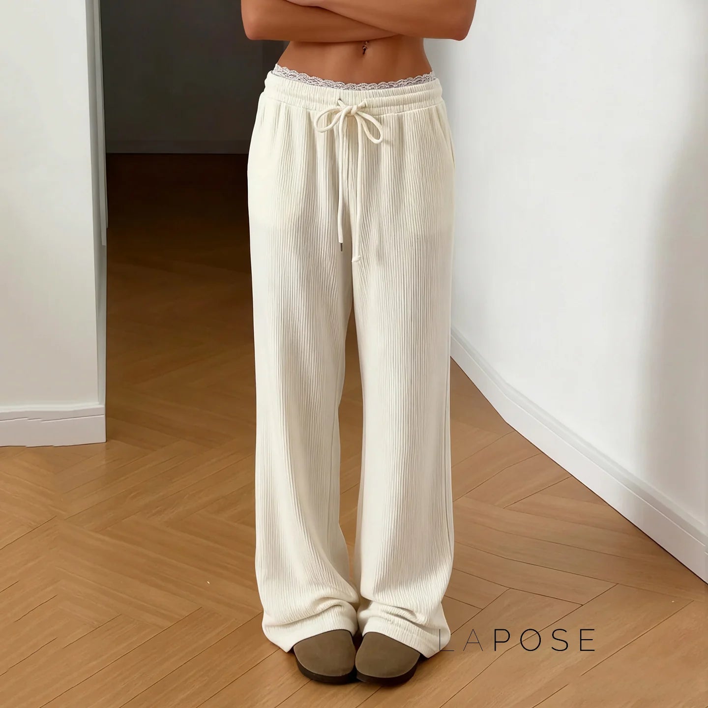 Alba Lace Patchwork Corduroy Pants