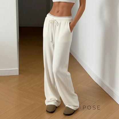 Alba Lace Patchwork Corduroy Pants