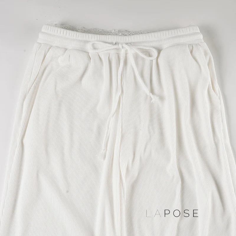 Alba Lace Patchwork Corduroy Pants