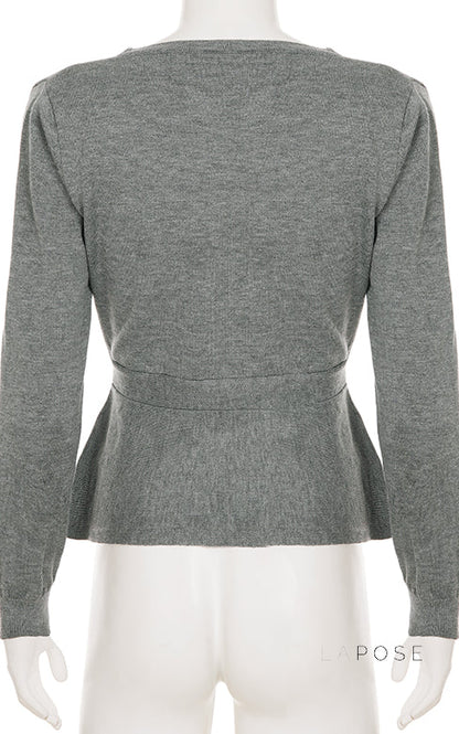 Allanah Ruffle Hem Knit Sweater