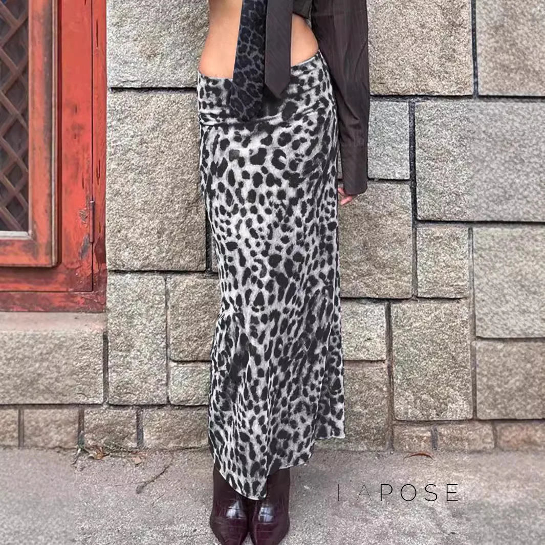 Alyssa Leopard Mesh Maxi Skirt