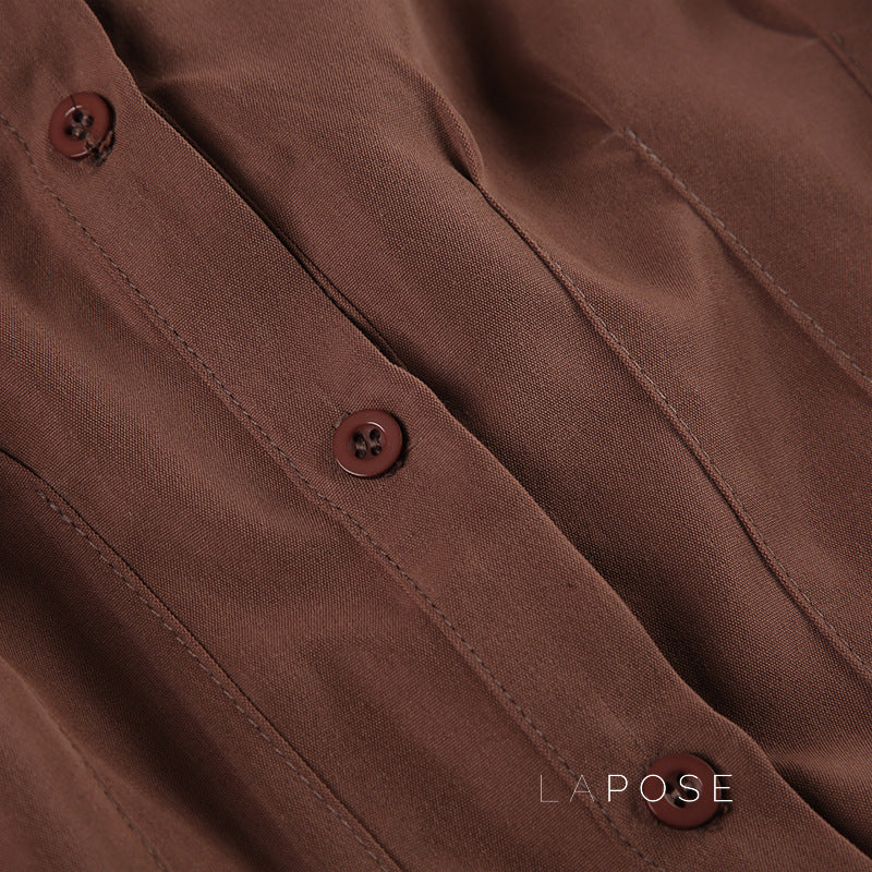 Amaria Brown Puff Sleeve Top