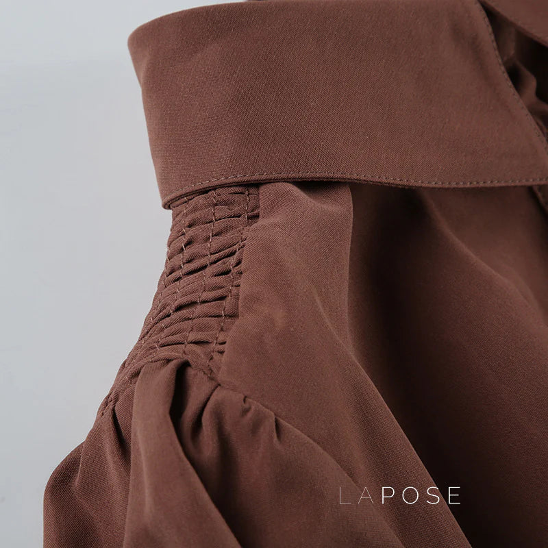 Amaria Brown Puff Sleeve Top