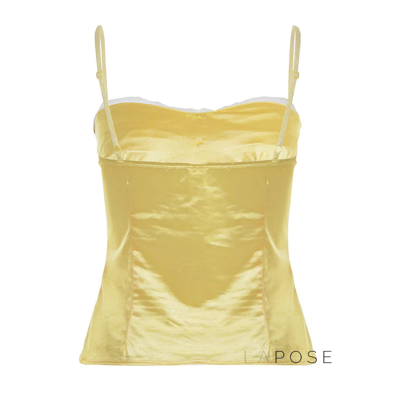Ameena Pleated Satin Crop Top