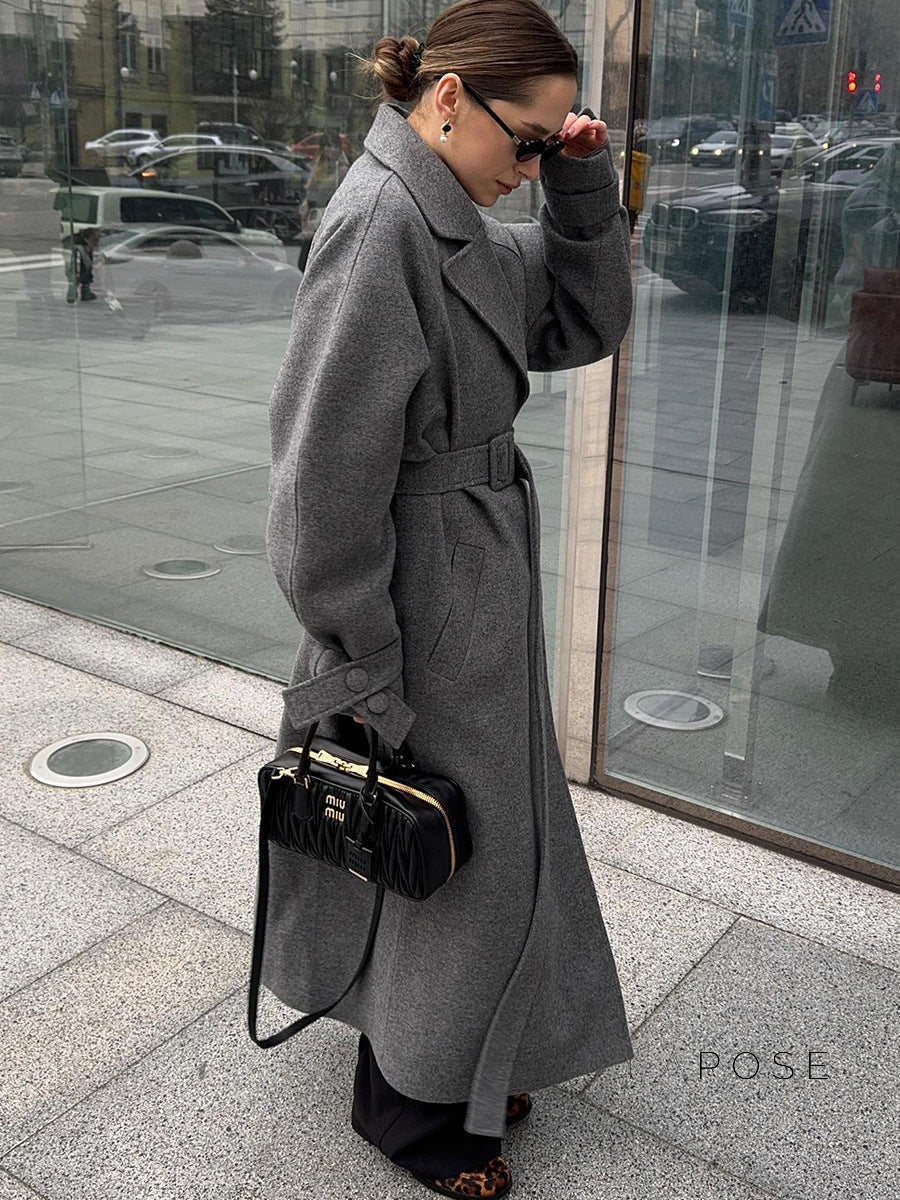 Amen Batwing Belted Wool Coat