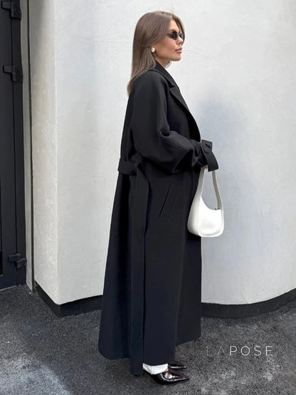 Amen Batwing Belted Wool Coat