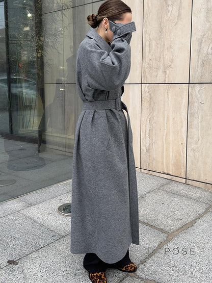 Amen Batwing Belted Wool Coat
