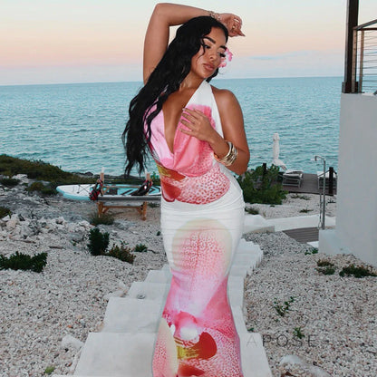 Amity Floral Halter Maxi Dress