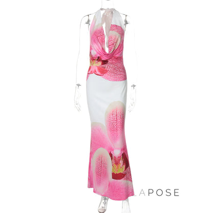 Amity Floral Halter Maxi Dress