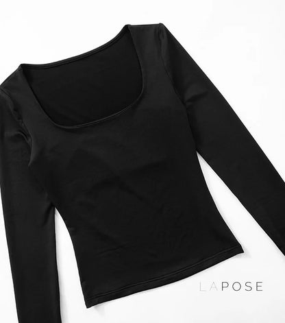 Amorah Square Neck Thumbhole Top