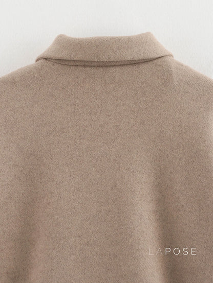 Amyia Minimalist Wool Blend Zip Jacket