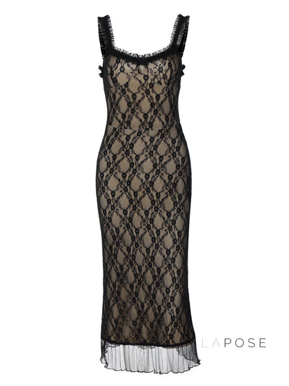Anapaula Lace Sling Midi Dress