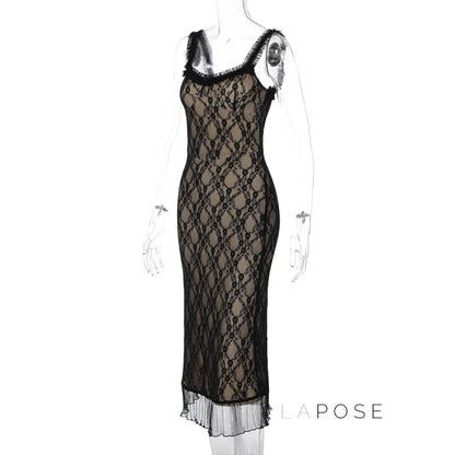 Anapaula Lace Sling Midi Dress