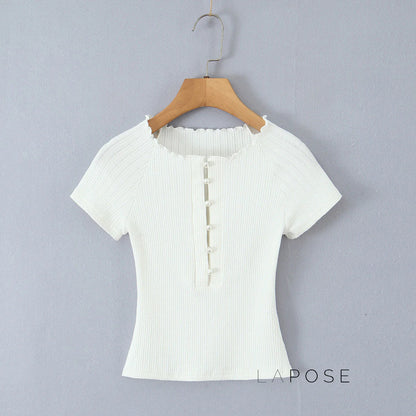 Angelyn Short Sleeve Buttoned Top