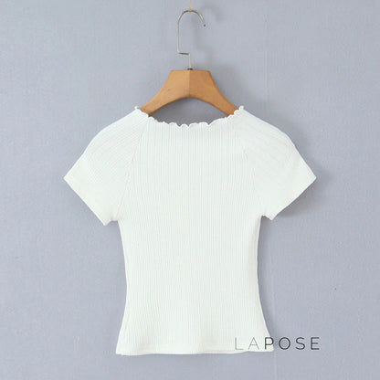 Angelyn Short Sleeve Buttoned Top