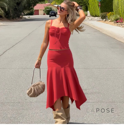Aria One-Shoulder Skirt Set