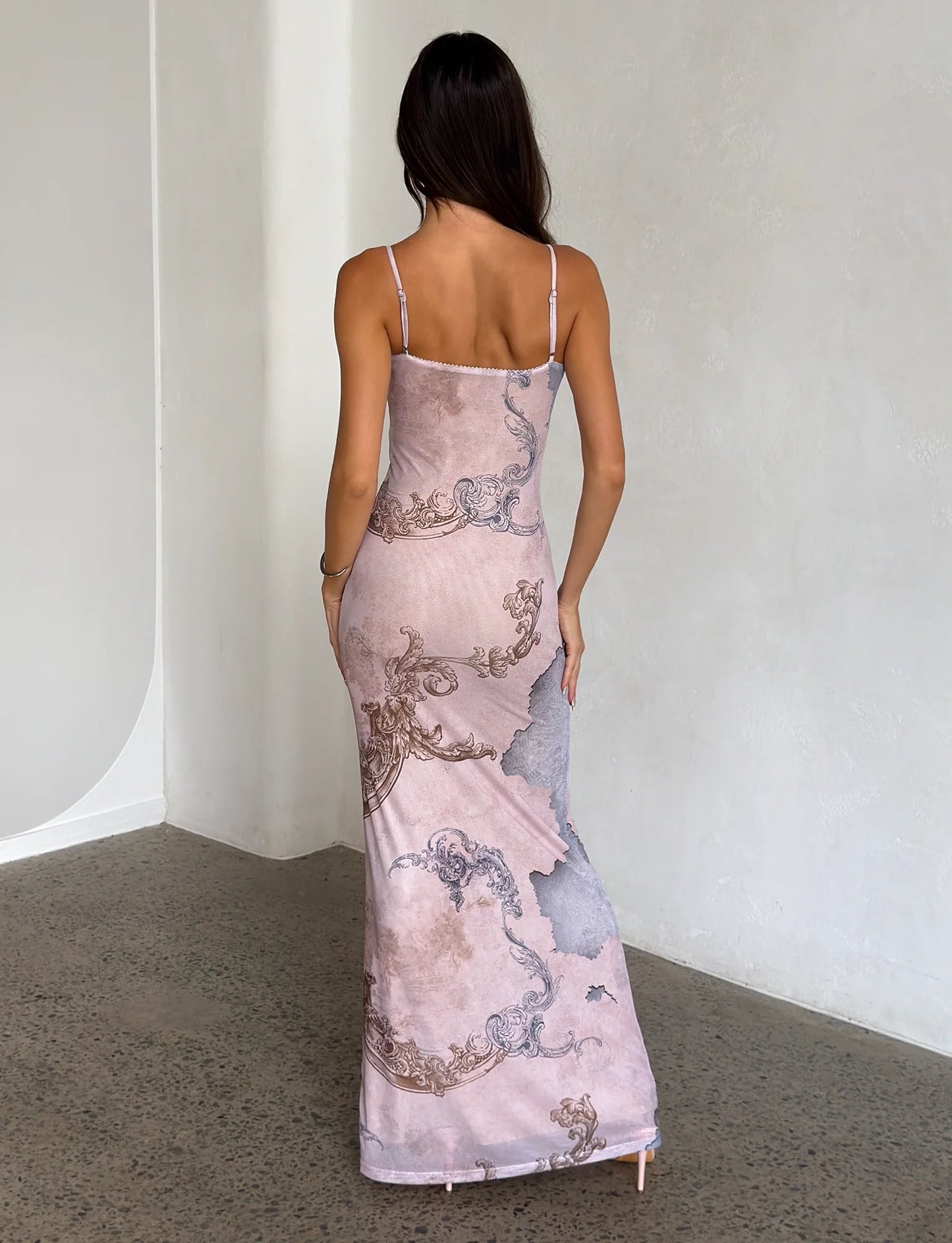 Arlette Radiant Floral Maxi Dress - Collage Cranes