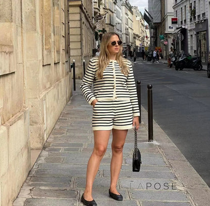 Astoria Striped Knit Short Set