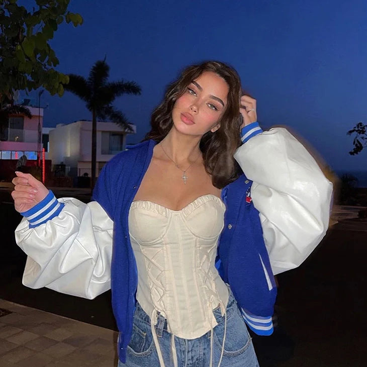Asymmetrical Lace-Up Tube Top