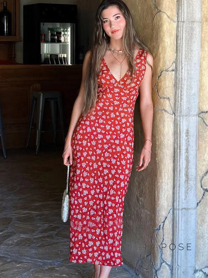 Aubrie Floral Backless Maxi Dress