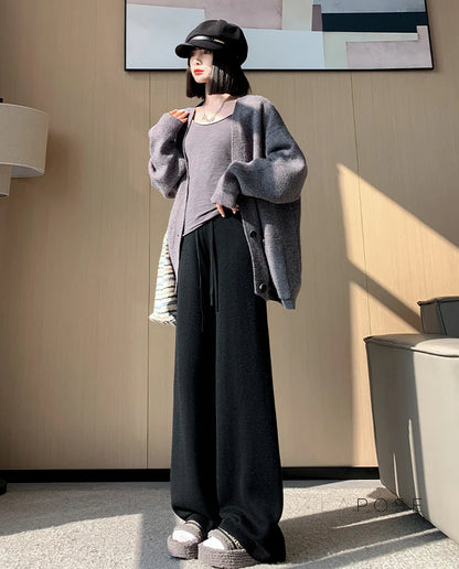 Avarie Cozy Wide-Leg Pants