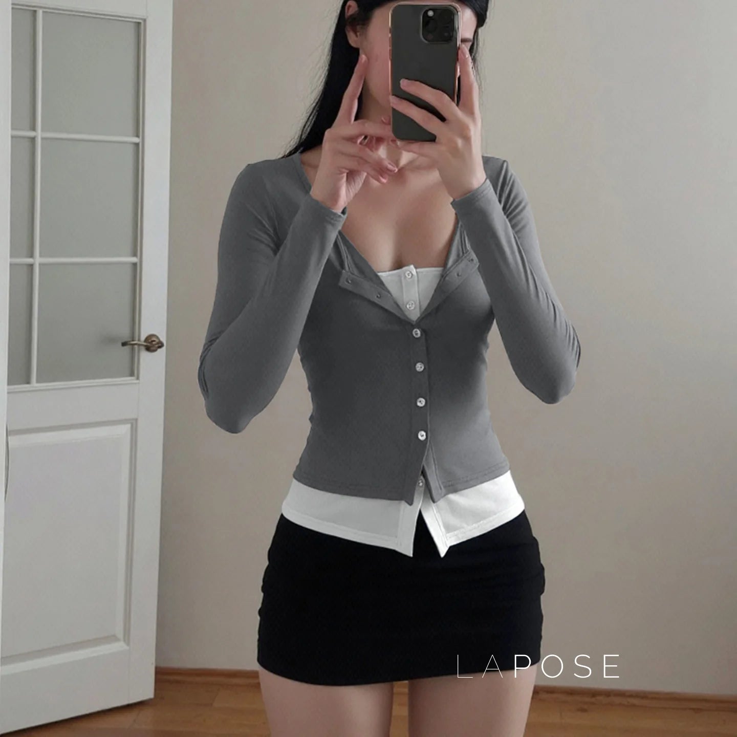 Avary Patchwork Faux Layer Top