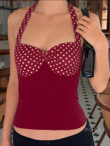 Aylin Polka Dot Halter Top