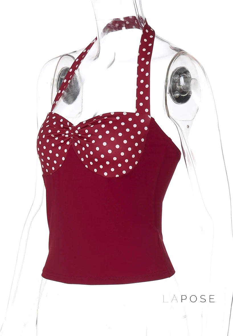 Aylin Polka Dot Halter Top