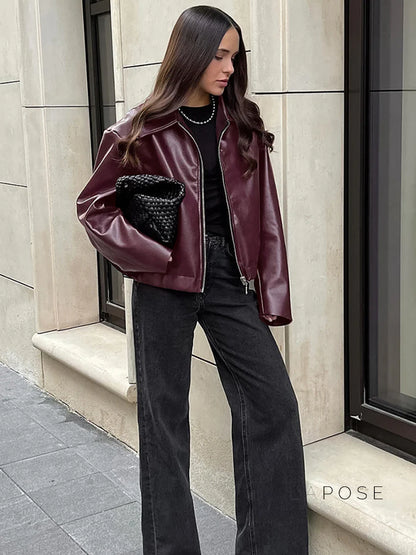 Ayven Oversized Faux Leather Jacket