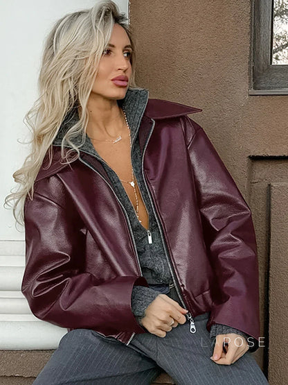 Ayven Oversized Faux Leather Jacket